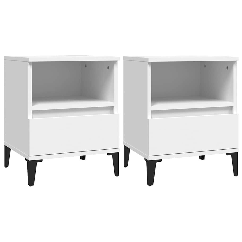 vidaXL Bedside Cabinets 2 pcs White 40x35x50 cm 2