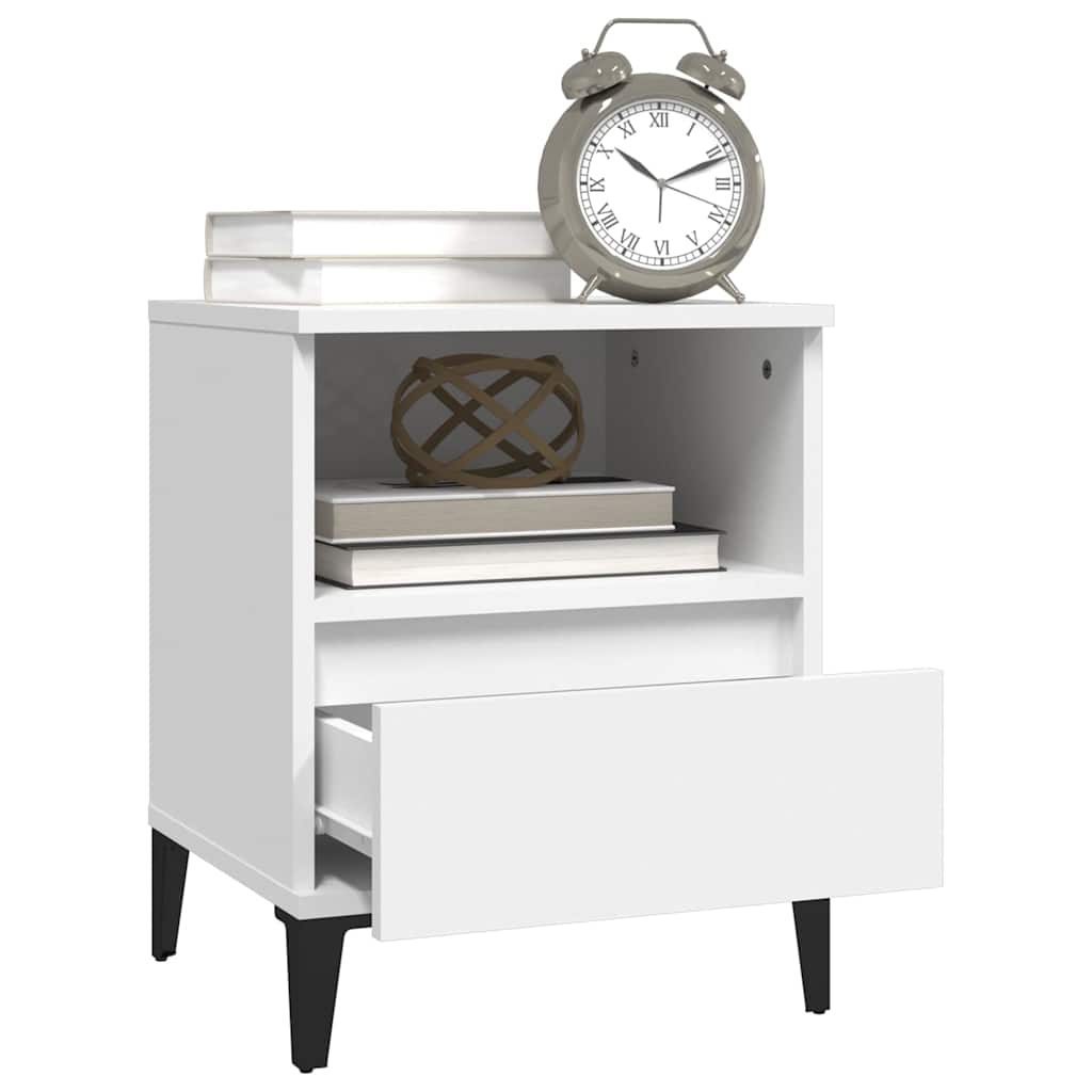 vidaXL Bedside Cabinets 2 pcs White 40x35x50 cm 5