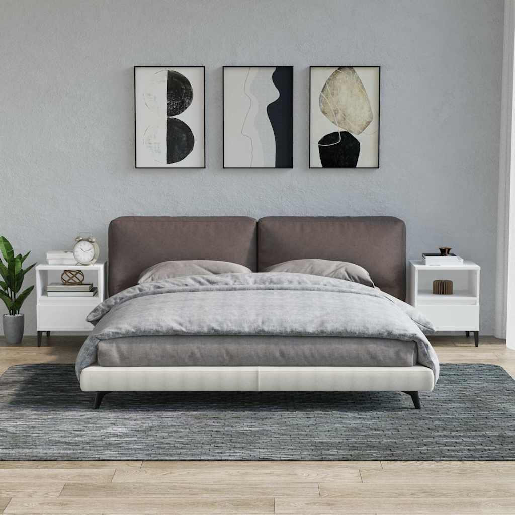 vidaXL Bedside Cabinets 2 pcs White 40x35x50 cm 1