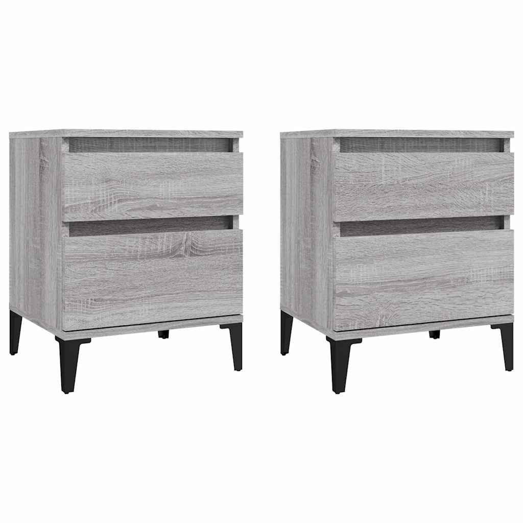 vidaXL Bedside Cabinets 2 pcs Grey Sonoma 40x35x50 cm 2