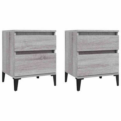 vidaXL Bedside Cabinets 2 pcs Grey Sonoma 40x35x50 cm 2