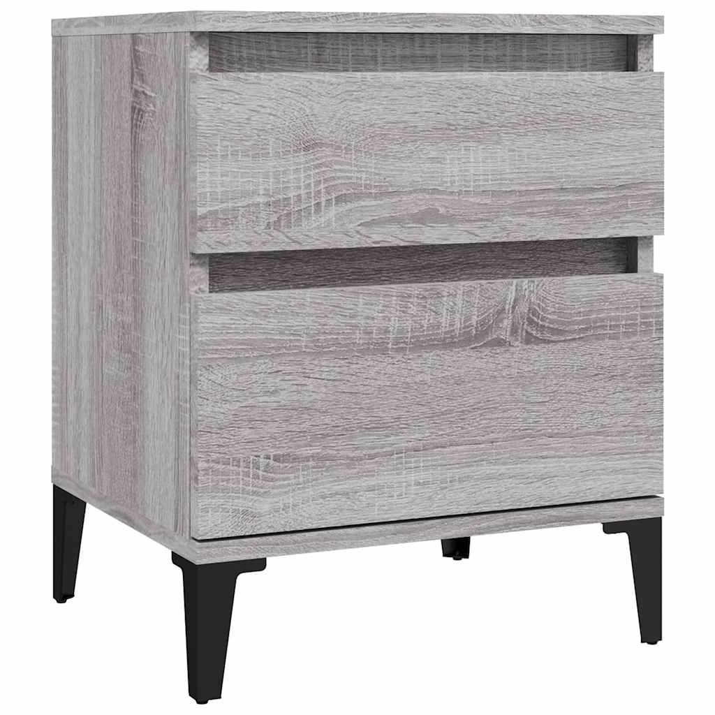 vidaXL Bedside Cabinets 2 pcs Grey Sonoma 40x35x50 cm 6