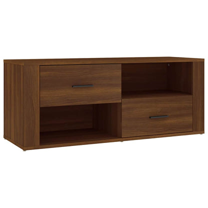 vidaXL TV Cabinet Brown Oak 100x35x40 cm Engineered Wood 2