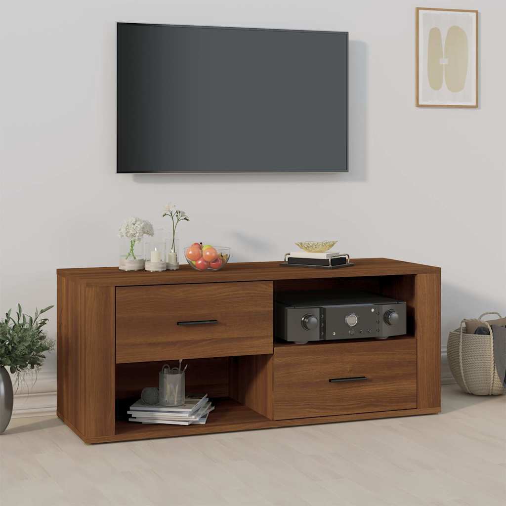 vidaXL TV Cabinet Brown Oak 100x35x40 cm Engineered Wood 1