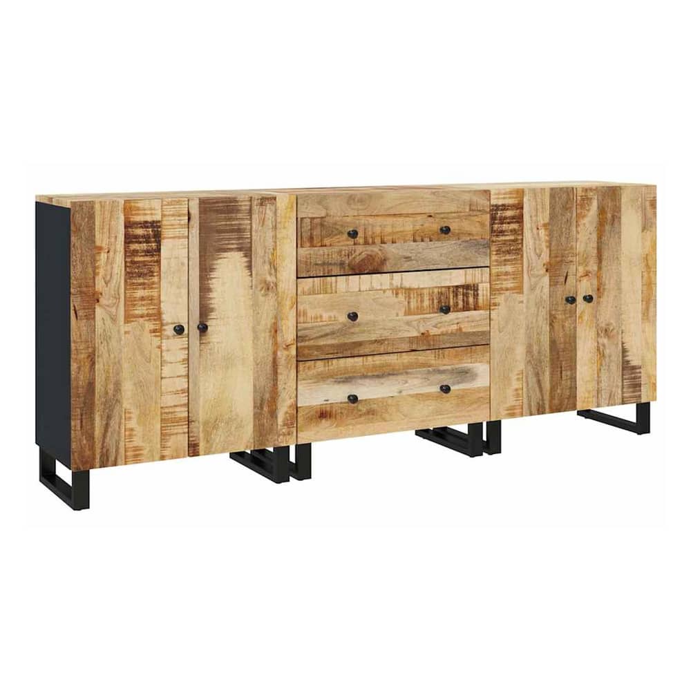 Sideboards 3 pcs Rough mango wood