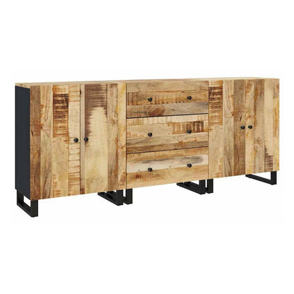 Sideboards 3 pcs Rough mango wood