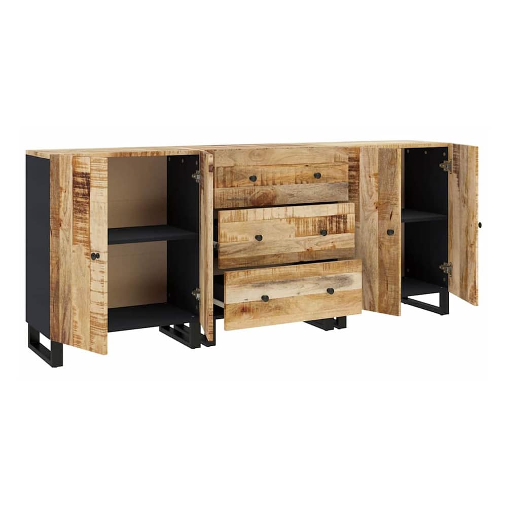 Sideboards 3 pcs Rough mango wood