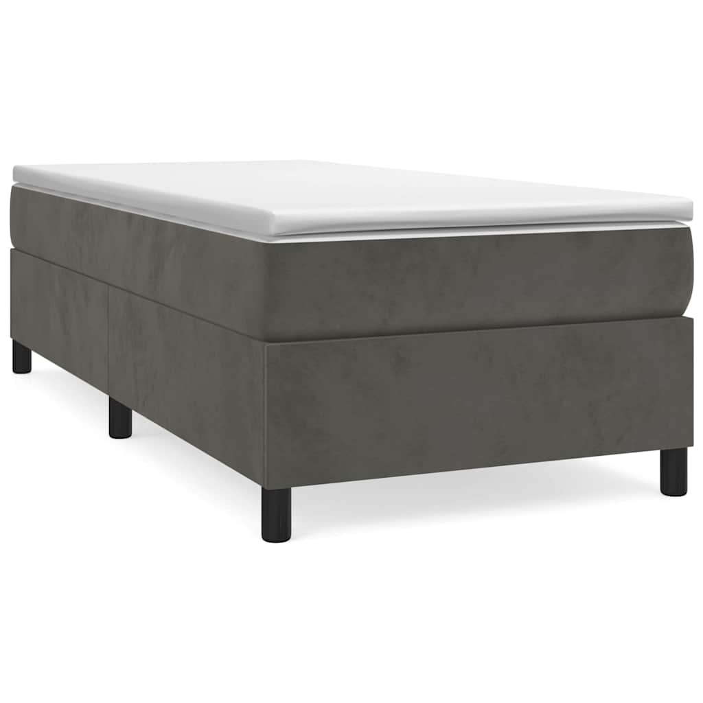 vidaXL Box Spring Bed Frame Dark Grey Twin Velvet 2
