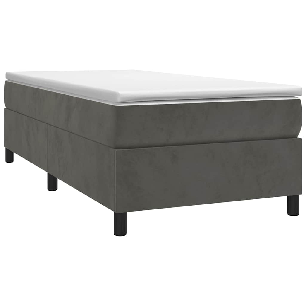 vidaXL Box Spring Bed Frame Dark Grey Twin Velvet 3