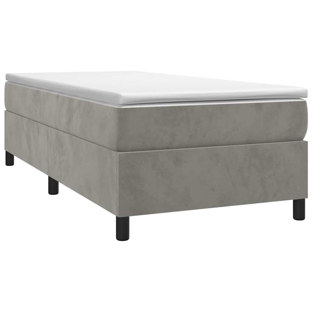 vidaXL Box Spring Bed Frame Light Grey Twin XL Velvet 3