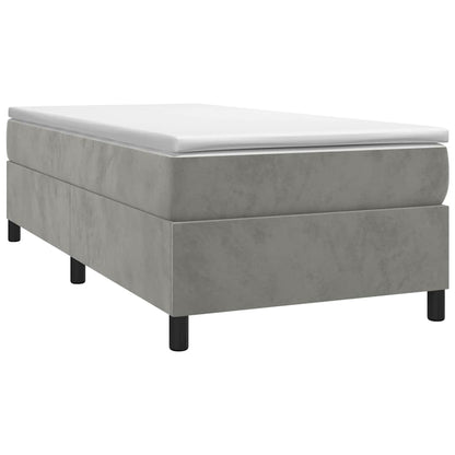 vidaXL Box Spring Bed Frame Light Grey Twin XL Velvet 3