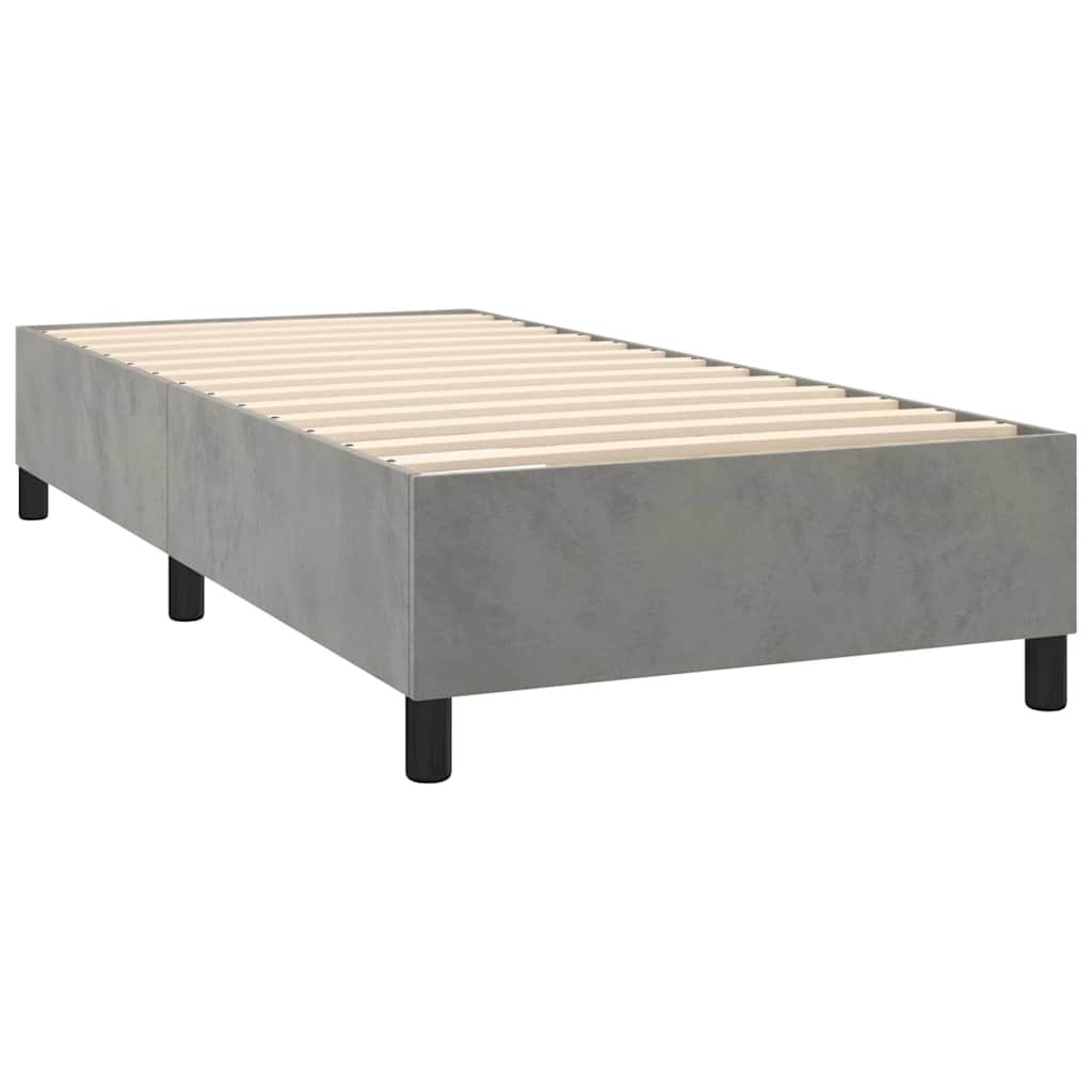 vidaXL Box Spring Bed Frame Light Grey Twin XL Velvet 4