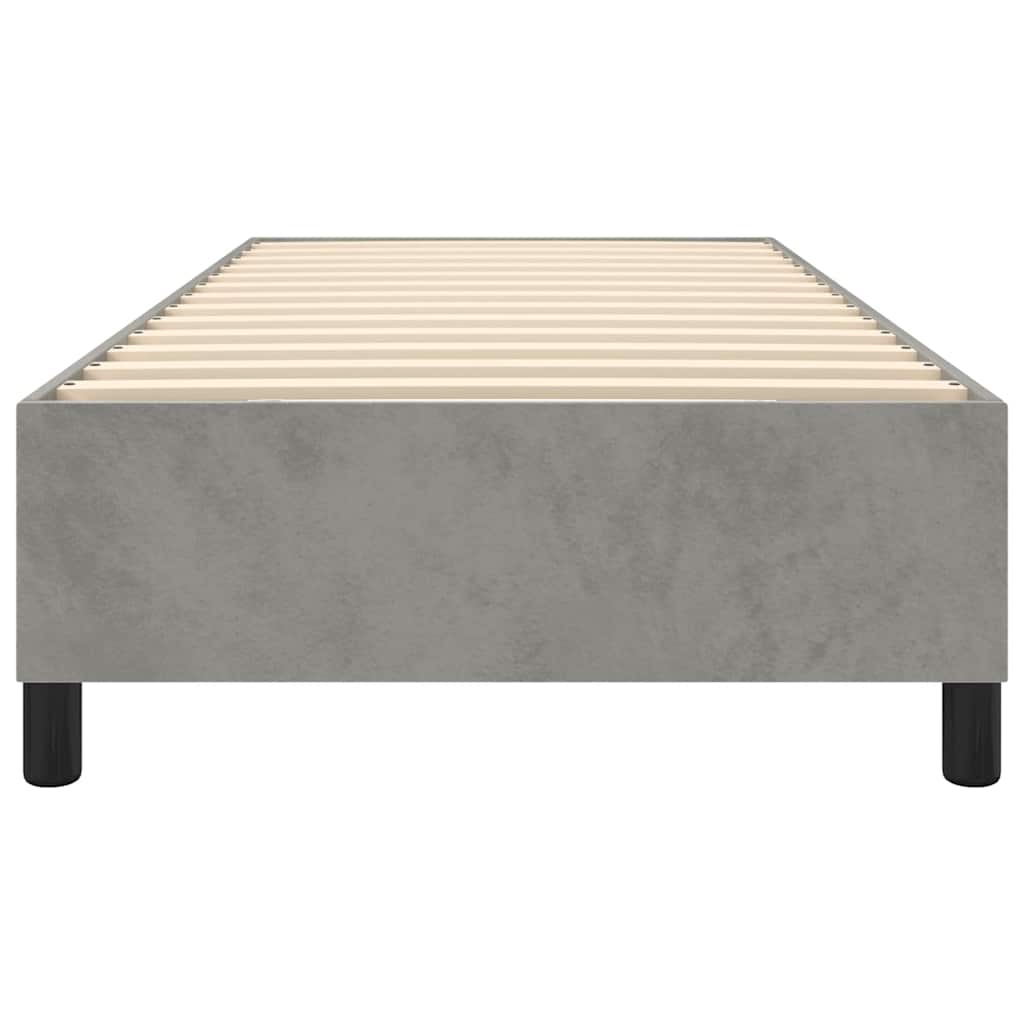 vidaXL Box Spring Bed Frame Light Grey Twin XL Velvet 5