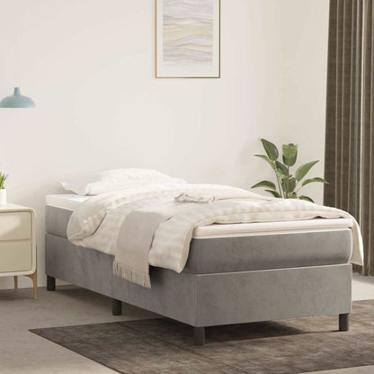 vidaXL Box Spring Bed Frame Light Grey Twin XL Velvet 1