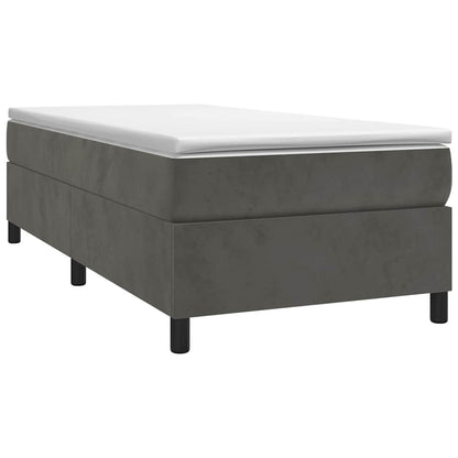 Box Spring Bed Frame Velvet Dark grey Twin XL