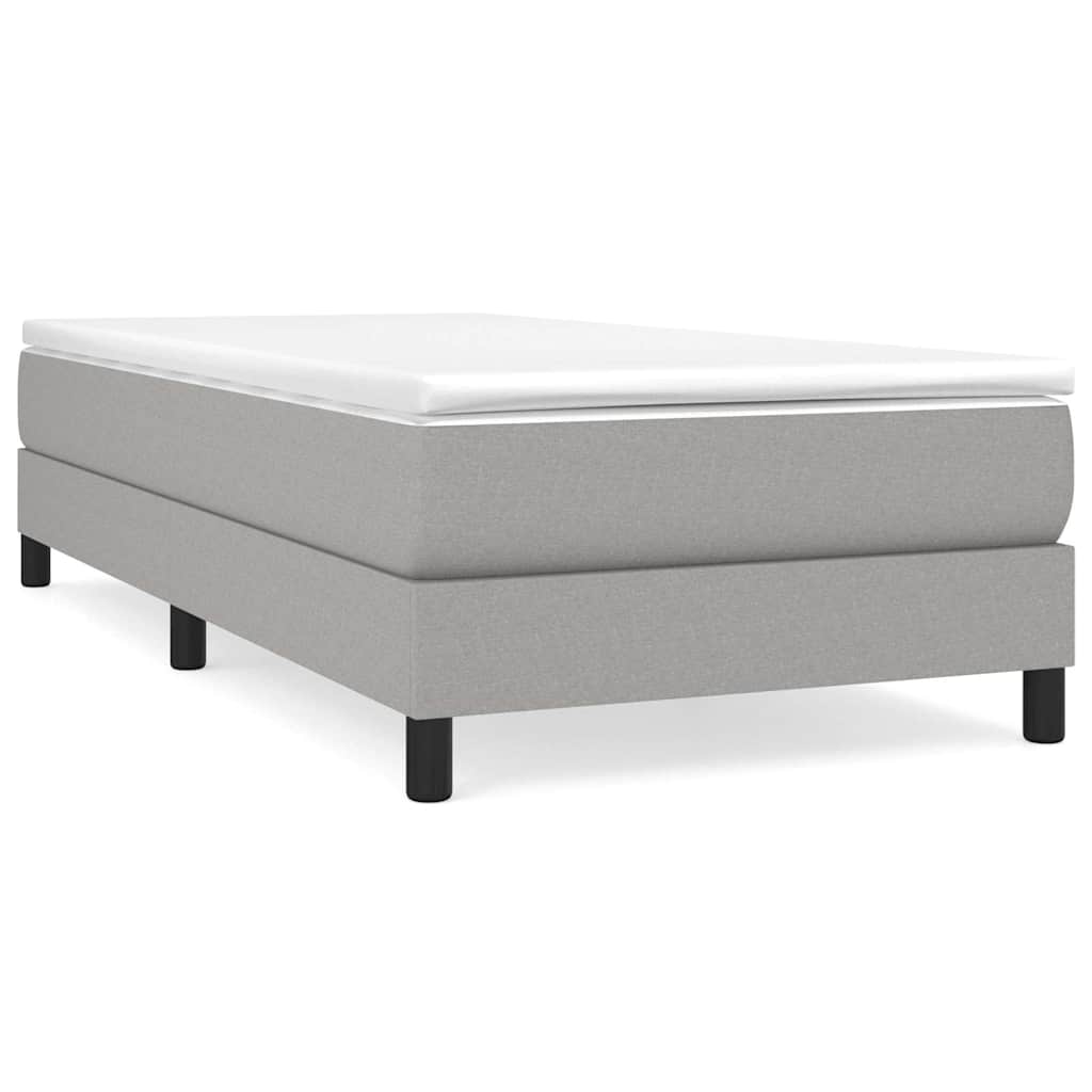 Box Spring Bed Frame Single Fabric Light grey 3FT Single