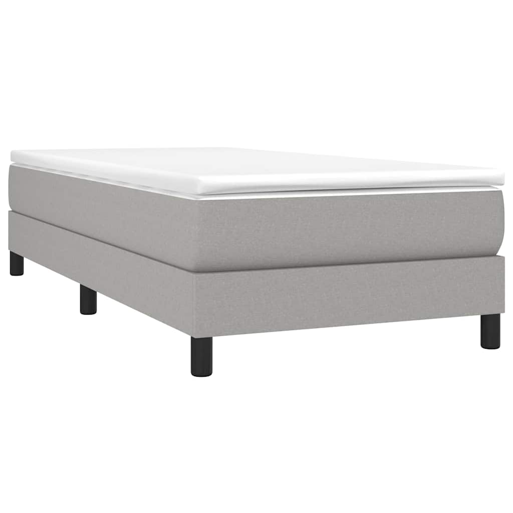 Box Spring Bed Frame Single Fabric Light grey 3FT Single