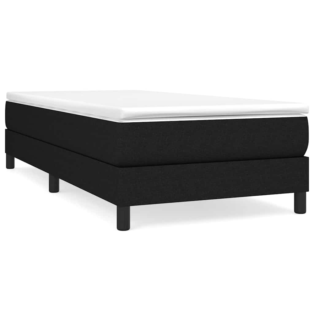 vidaXL Box Spring Bed Frame Black Single Fabric 2