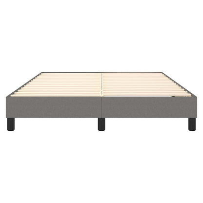 vidaXL Box Spring Bed Frame Dark Grey Double Fabric 5