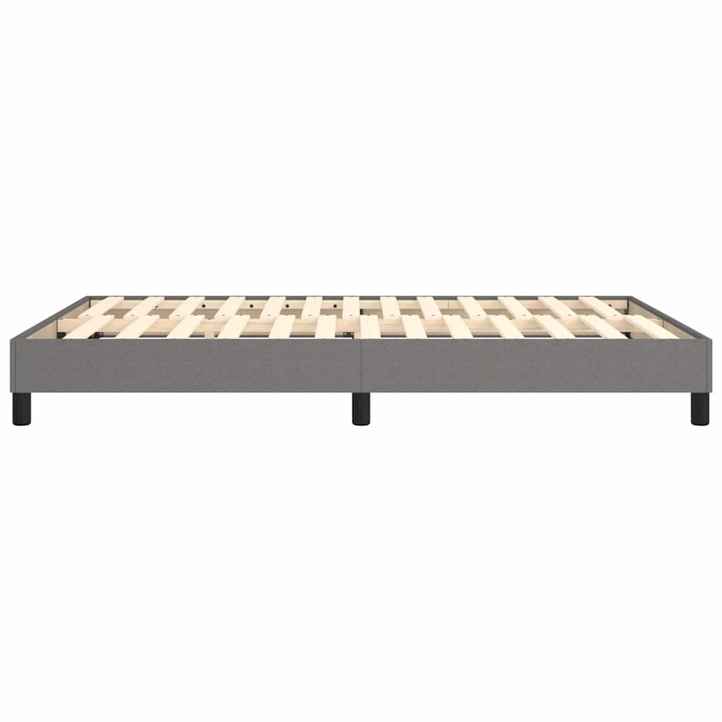vidaXL Box Spring Bed Frame Dark Grey Double Fabric 6