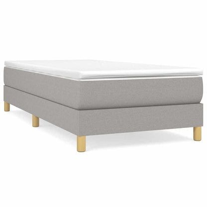 vidaXL Box Spring Bed Frame Light Grey Single Fabric 2