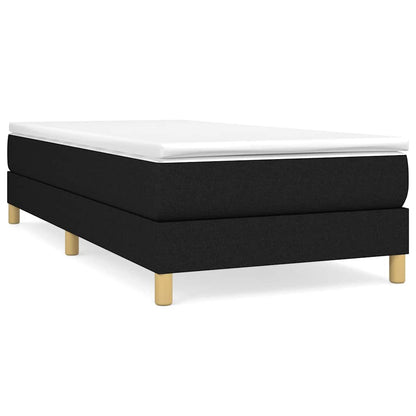 vidaXL Box Spring Bed Frame Black Single Fabric 2