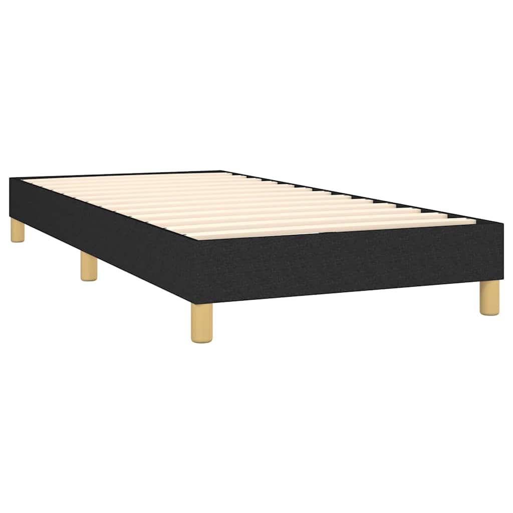 vidaXL Box Spring Bed Frame Black Single Fabric 4