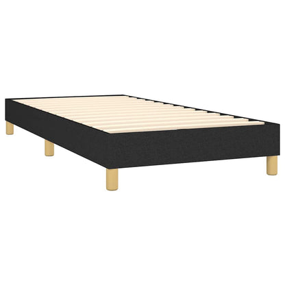 vidaXL Box Spring Bed Frame Black Single Fabric 4
