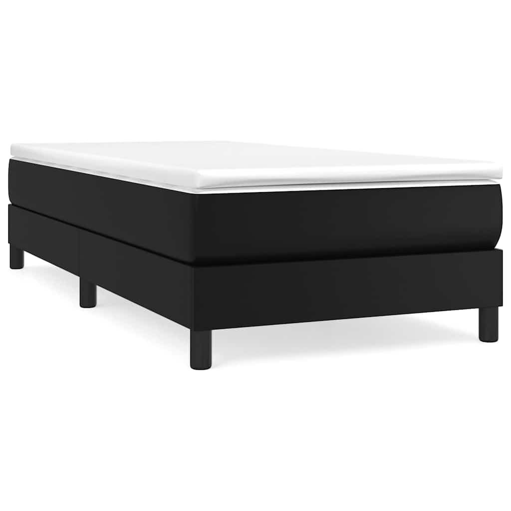vidaXL Box Spring Bed Frame Black Single Faux Leather 2