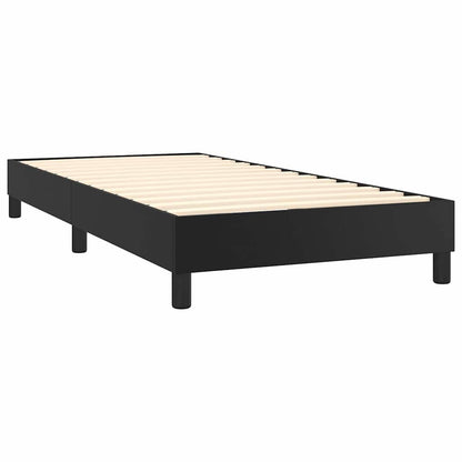 vidaXL Box Spring Bed Frame Black Single Faux Leather 4