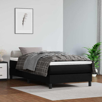 vidaXL Box Spring Bed Frame Black Single Faux Leather 1