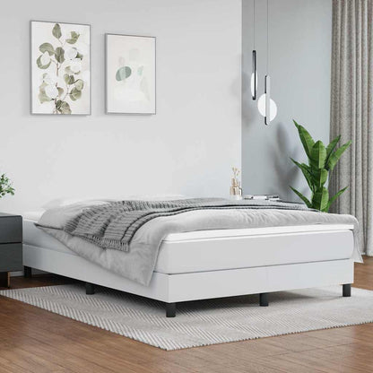 Pocket Spring Bed Mattress 100x190x20cm Faux Leather White Double Size