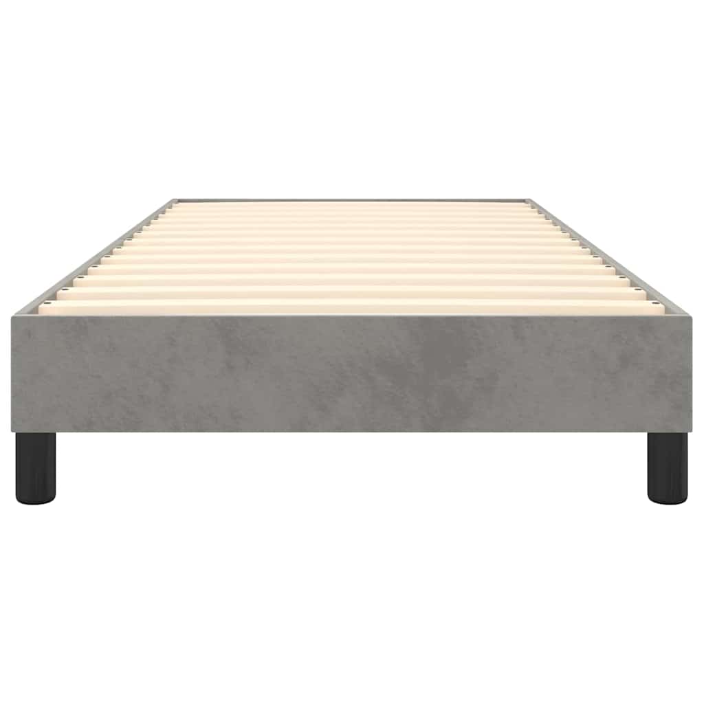 vidaXL Box Spring Bed Frame Light Grey Single Velvet 5