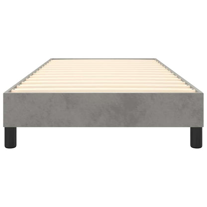 vidaXL Box Spring Bed Frame Light Grey Single Velvet 5