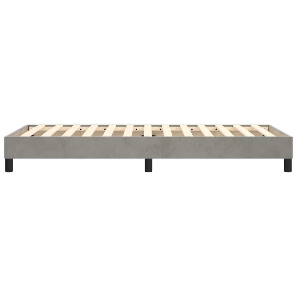 vidaXL Box Spring Bed Frame Light Grey Single Velvet 6