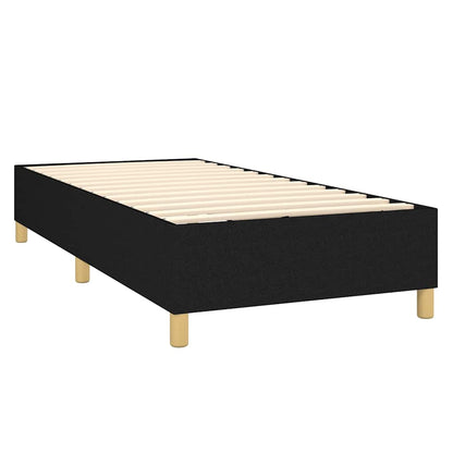 vidaXL Box Spring Bed Frame Black Single Fabric 4