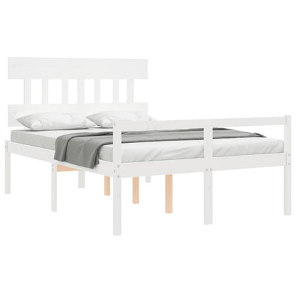 Senior Bed without Mattress Solid Wood High Length 190 cm White 120 cm