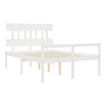 Senior Bed without Mattress Solid Wood High Length 190 cm White 120 cm