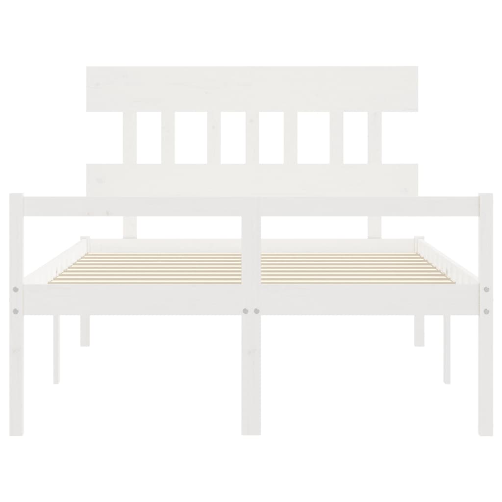 Senior Bed without Mattress Solid Wood High Length 190 cm White 120 cm