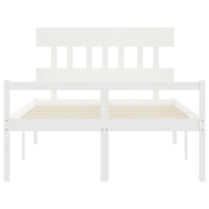 Senior Bed without Mattress Solid Wood High Length 190 cm White 120 cm