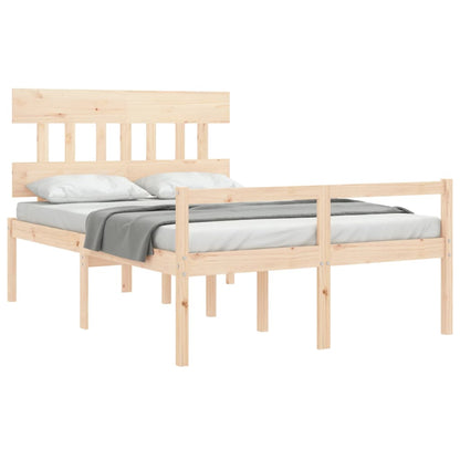 Senior Bed without Mattress Solid Wood High Length 200 cm Natural 120 cm