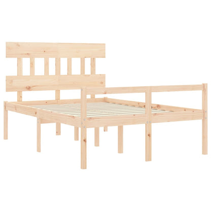 Senior Bed without Mattress Solid Wood High Length 200 cm Natural 120 cm