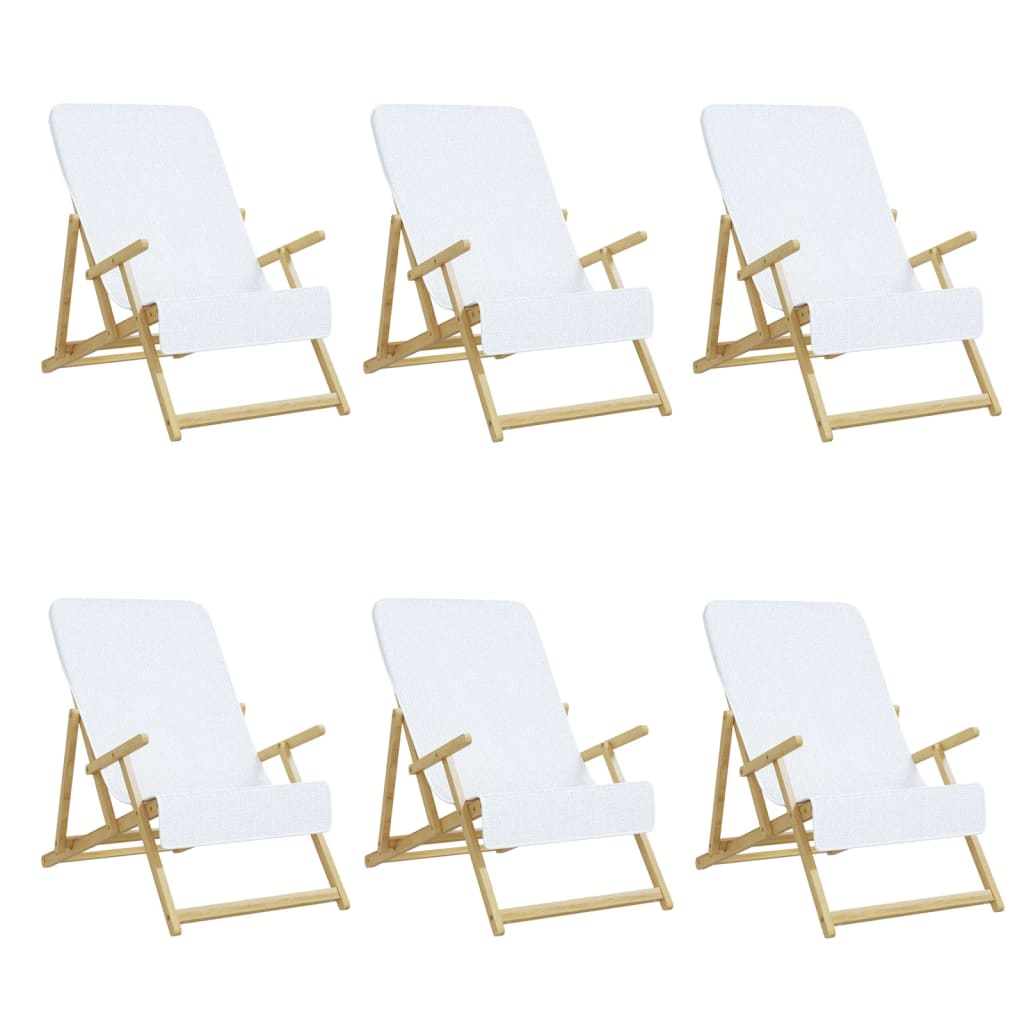 vidaXL Beach Towels 6 pcs White 60x135 cm Fabric 400 GSM 2
