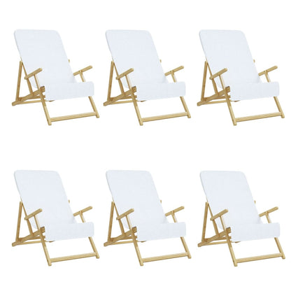 vidaXL Beach Towels 6 pcs White 60x135 cm Fabric 400 GSM 2