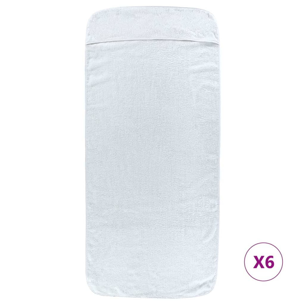 vidaXL Beach Towels 6 pcs White 60x135 cm Fabric 400 GSM 3