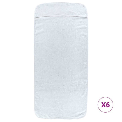 vidaXL Beach Towels 6 pcs White 60x135 cm Fabric 400 GSM 3