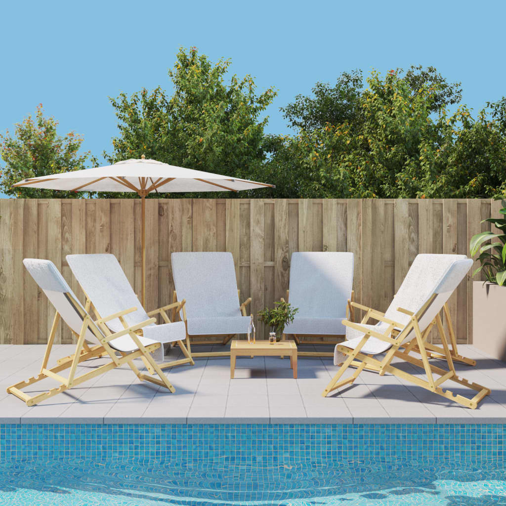 vidaXL Beach Towels 6 pcs White 60x135 cm Fabric 400 GSM 1