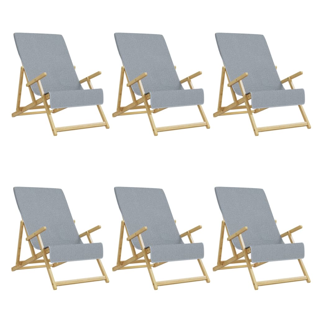vidaXL Beach Towels 6 pcs Grey 60x135 cm Fabric 400 GSM 2