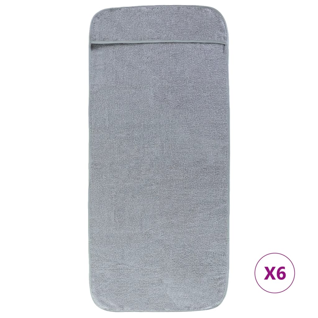 vidaXL Beach Towels 6 pcs Grey 60x135 cm Fabric 400 GSM 3