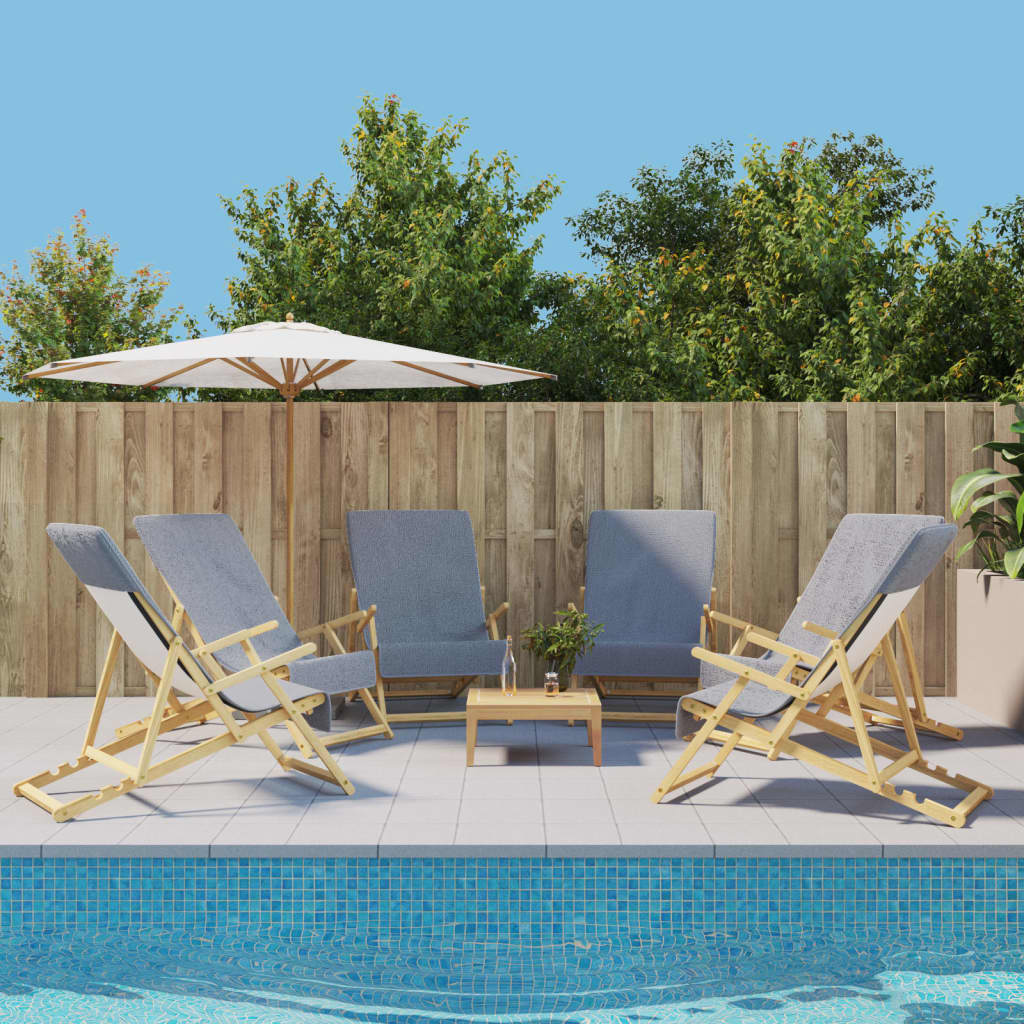 vidaXL Beach Towels 6 pcs Grey 60x135 cm Fabric 400 GSM 1